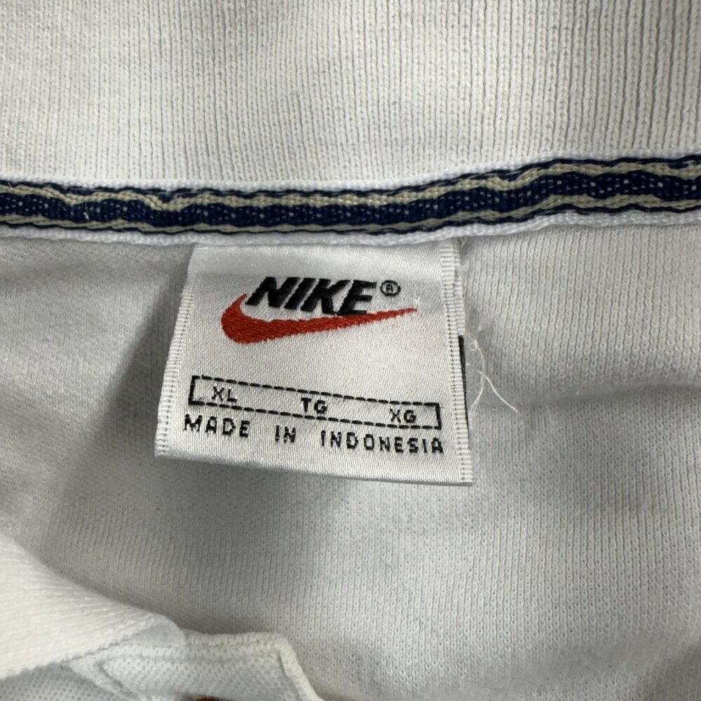 Vintage Nike Polo Shirt Mens XL White Patch Swoosh Tennis Court Golf 90s Y2K - Picture 3 of 15